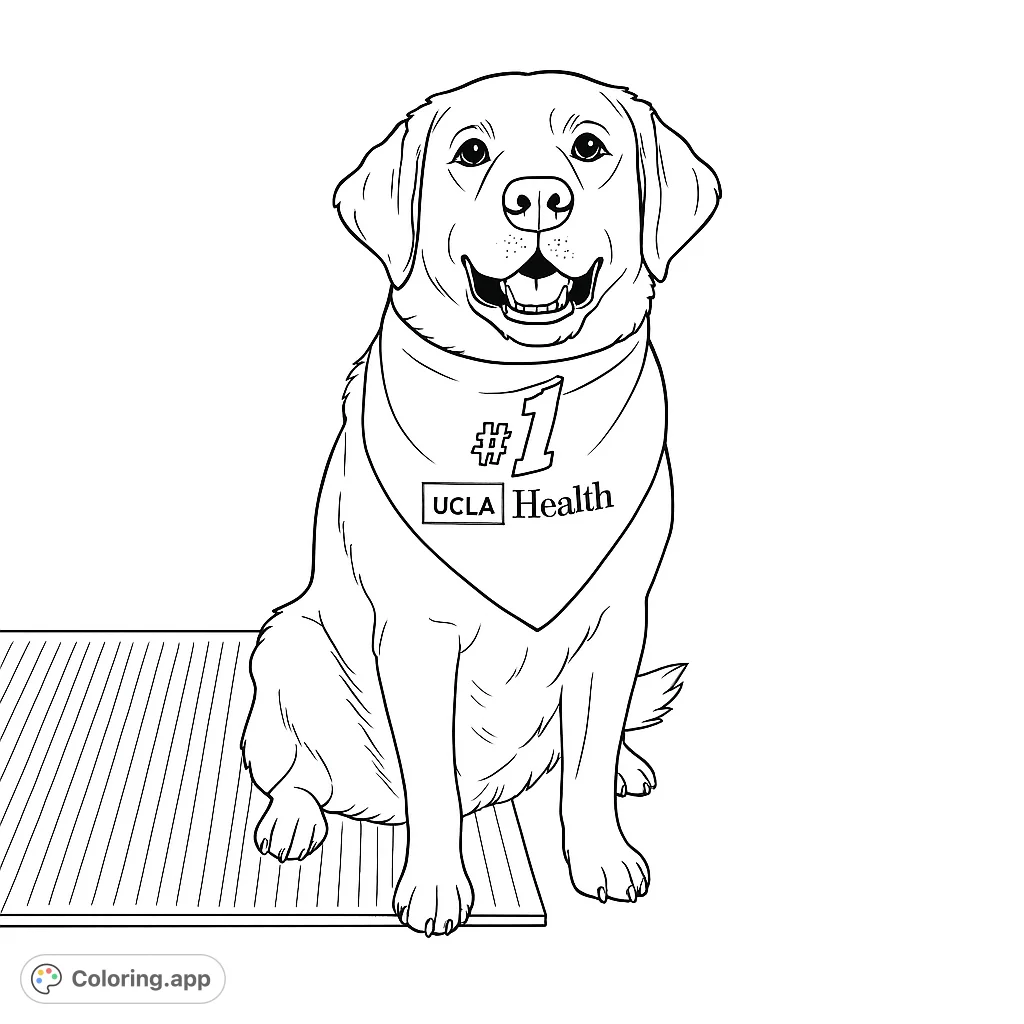 A charming Labrador Retriever wearing a special bandana, ready for you to bring to life with your favorite colors. Perfect for dog lovers!