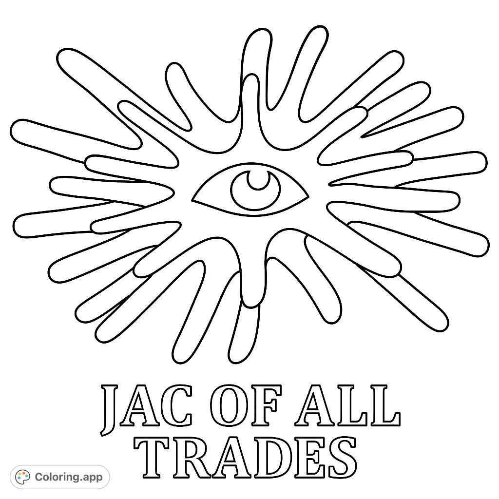 Explore an abstract eye coloring page with radiating organic shapes. A free printable design for creative expression and mindful coloring.