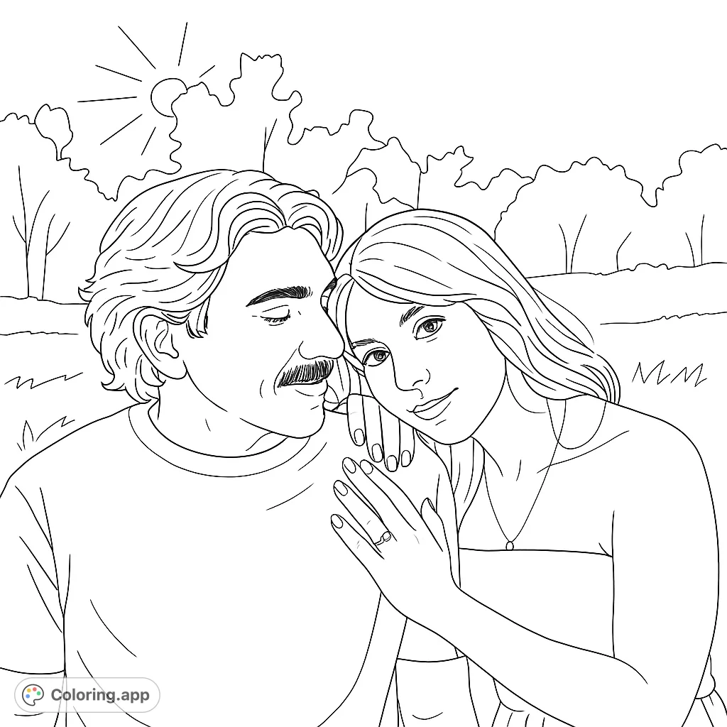 Capture a tender moment with this romantic couple. Perfect for expressing love and connection, featuring a man and woman in a gentle embrace.