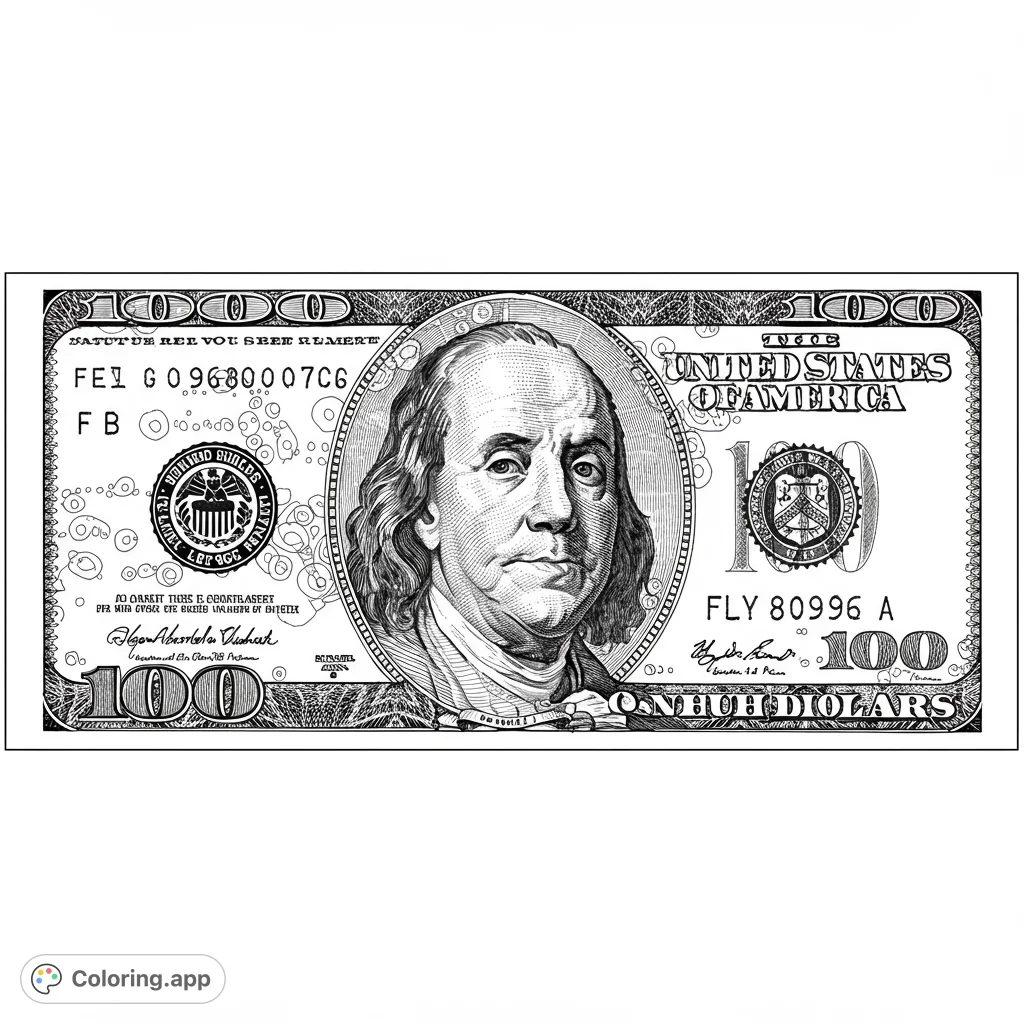 geometric fractal currency - coloring.app