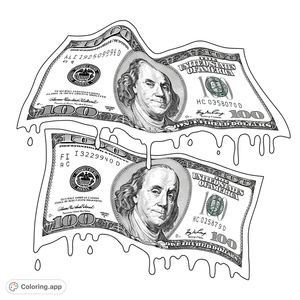 melted money flow - coloring.app