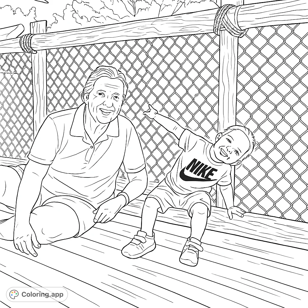 A joyful zoo scene featuring a woman and child smiling, with a friendly giraffe peeking from behind a fence. Perfect for animal lovers!