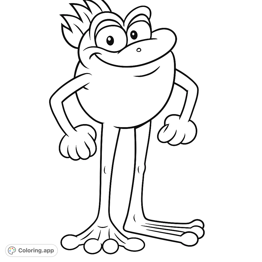 A cheerful frog character stands ready for a splash of creativity! This fun frog coloring page is perfect for all ages, offering a delightful and engaging artistic experience.