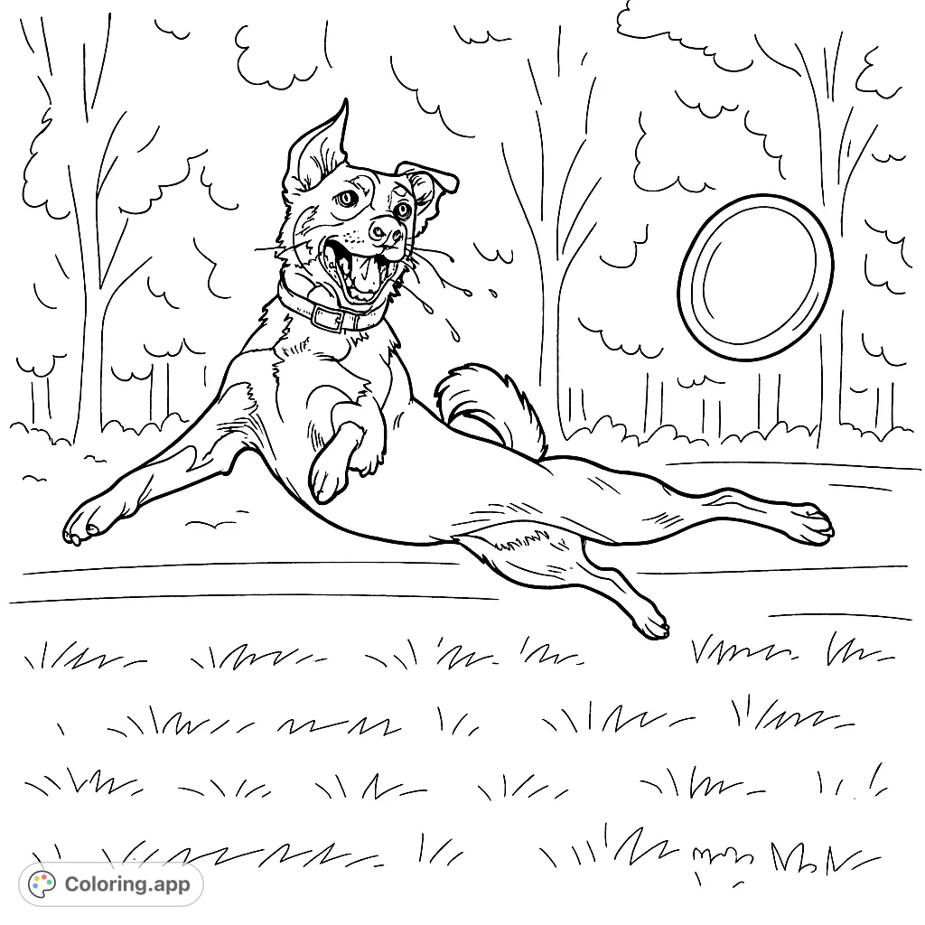 Capture the excitement of a dog mid-air, leaping to catch a frisbee. A dynamic scene perfect for animal lovers and action enthusiasts.