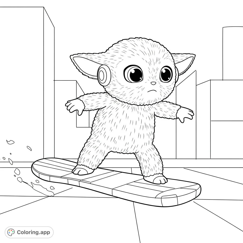 Join Gobi from Spidey and His Amazing Friends as he zips along on his hoverboard. A fun, dynamic scene perfect for young fans to color.