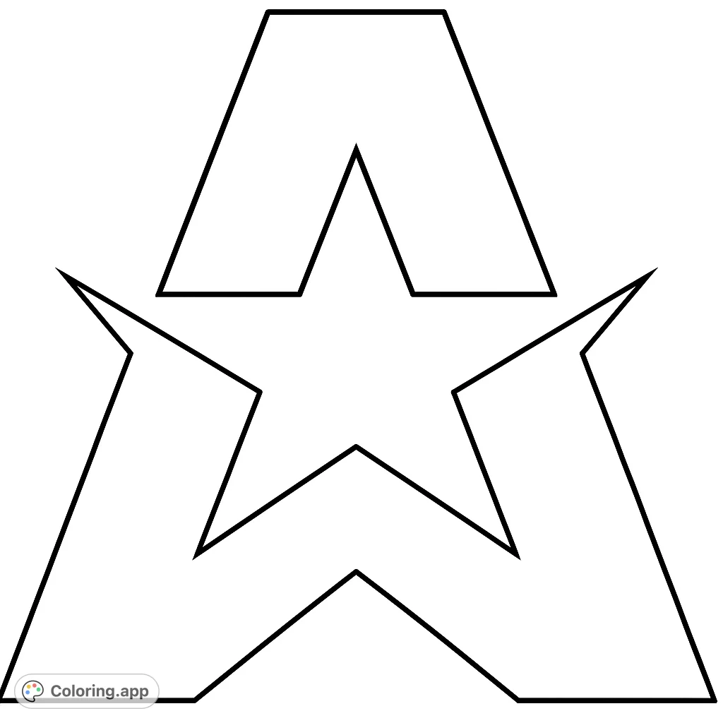 A striking abstract geometric design featuring interlocking 'A' and 'W' shapes forming a central star.