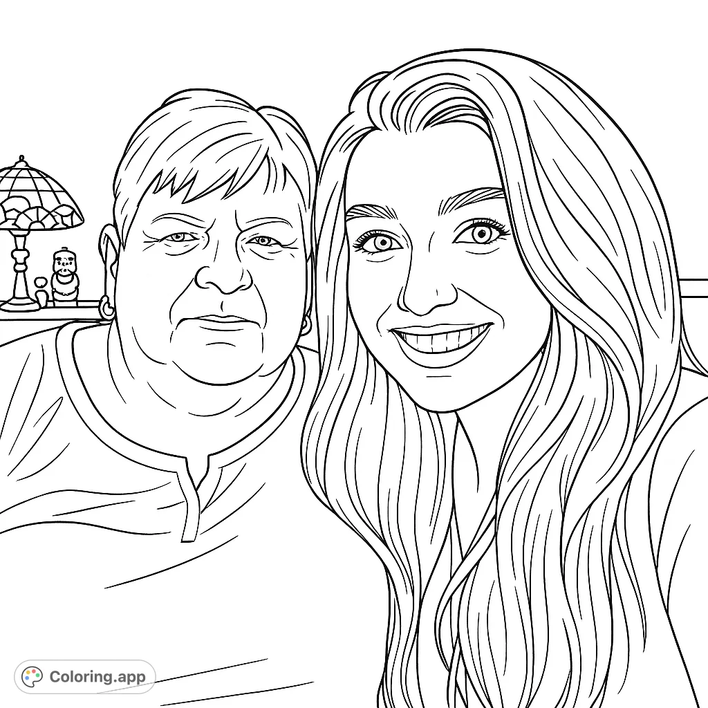 Capture the warmth of connection with this smiling duo portrait. A perfect free printable coloring page for all ages.