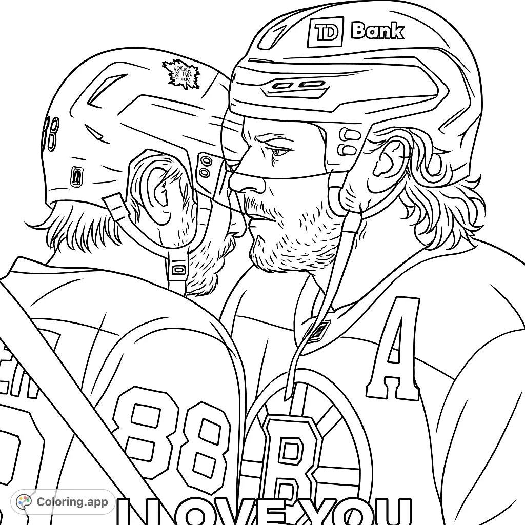 Capture the camaraderie of two hockey players in a close-up scene. Perfect for sports fans and those who love dynamic action.