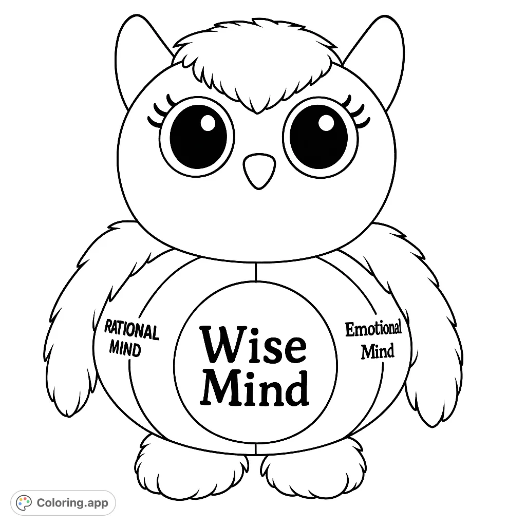 Wise Mind Owl Plush Coloring App