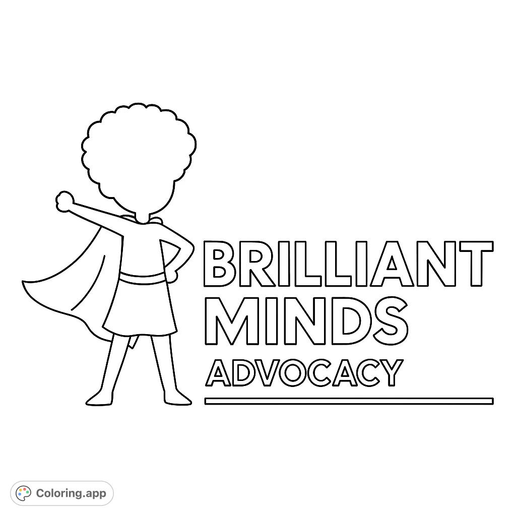 Inspire young minds with this superhero child design, perfect for fostering creativity and celebrating brilliance. A free printable for all ages!