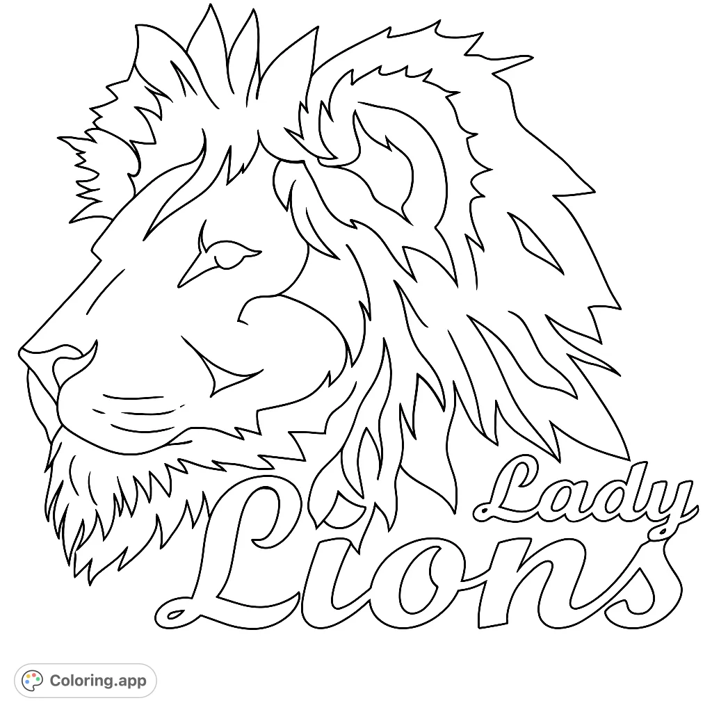 A powerful lioness head emblem with a stylized mane and "Lady Lions" text. Perfect for showcasing strength and team spirit.