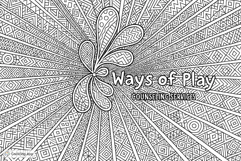 Explore a vibrant abstract shapes coloring page featuring a dynamic burst of radiating forms and intricate geometric patterns. A highly detailed free printable coloring page for adults and teens.