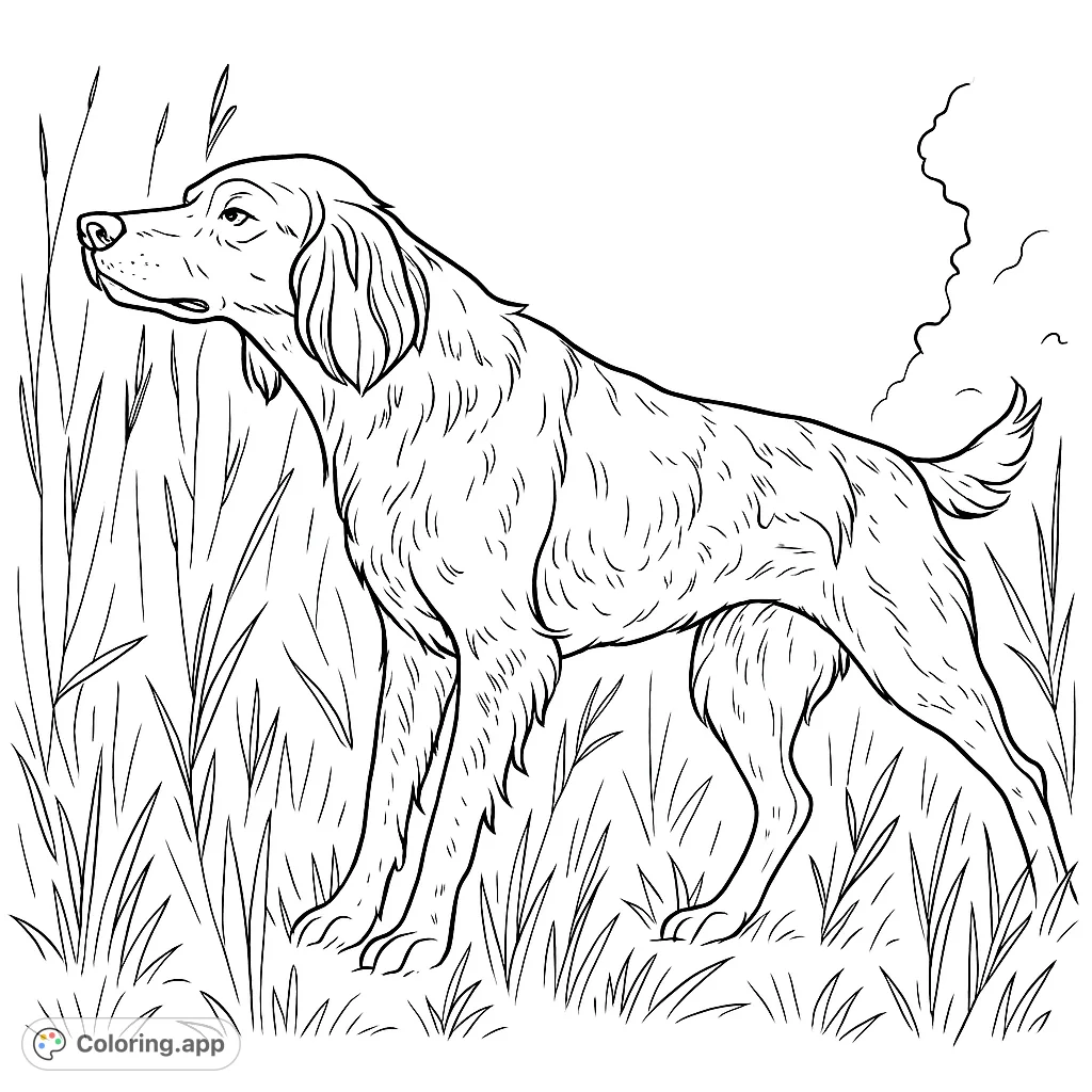 A majestic dog stands alert in a field of tall grass, capturing a moment of focus and natural beauty. Perfect for animal lovers and nature enthusiasts.