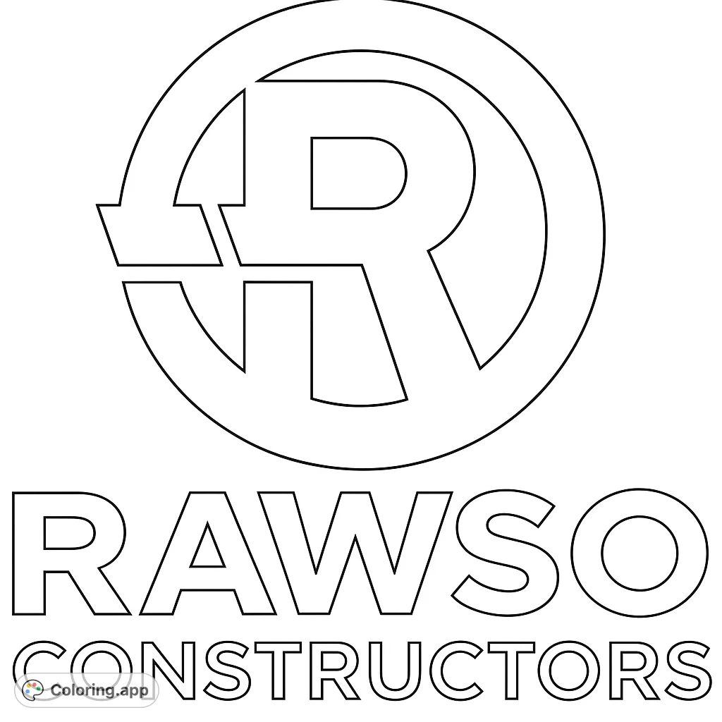 A bold construction company logo featuring a stylized R within a circle, with 'RAWSO' and 'CONSTRUCTORS' text below. Perfect for branding and design enthusiasts.