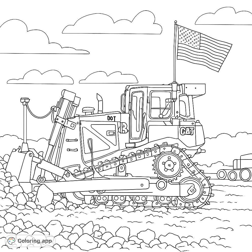 Detailed bulldozer on a construction site, ready for action. Perfect for heavy machinery enthusiasts and those who love industrial themes.