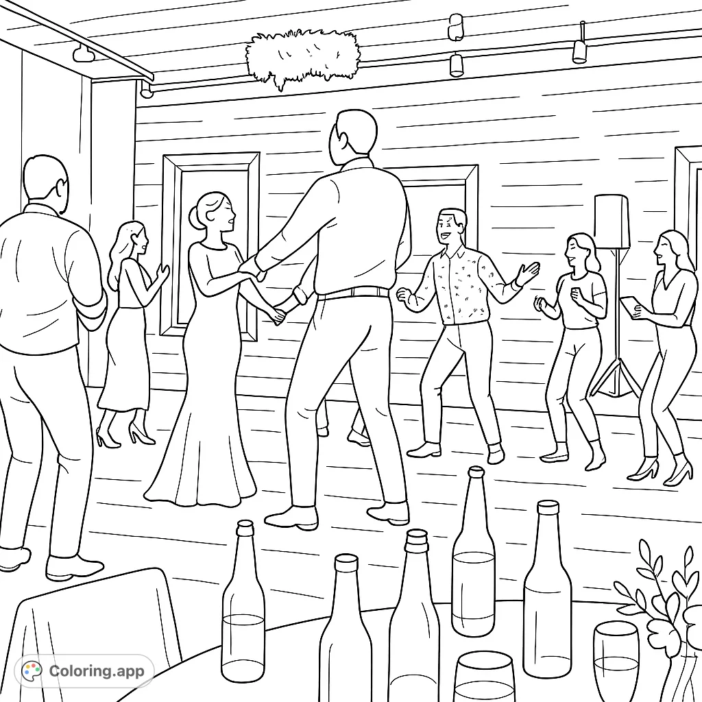 Capture the energy of a lively dance party with friends and family. A joyful scene perfect for celebrating special moments and creative expression.