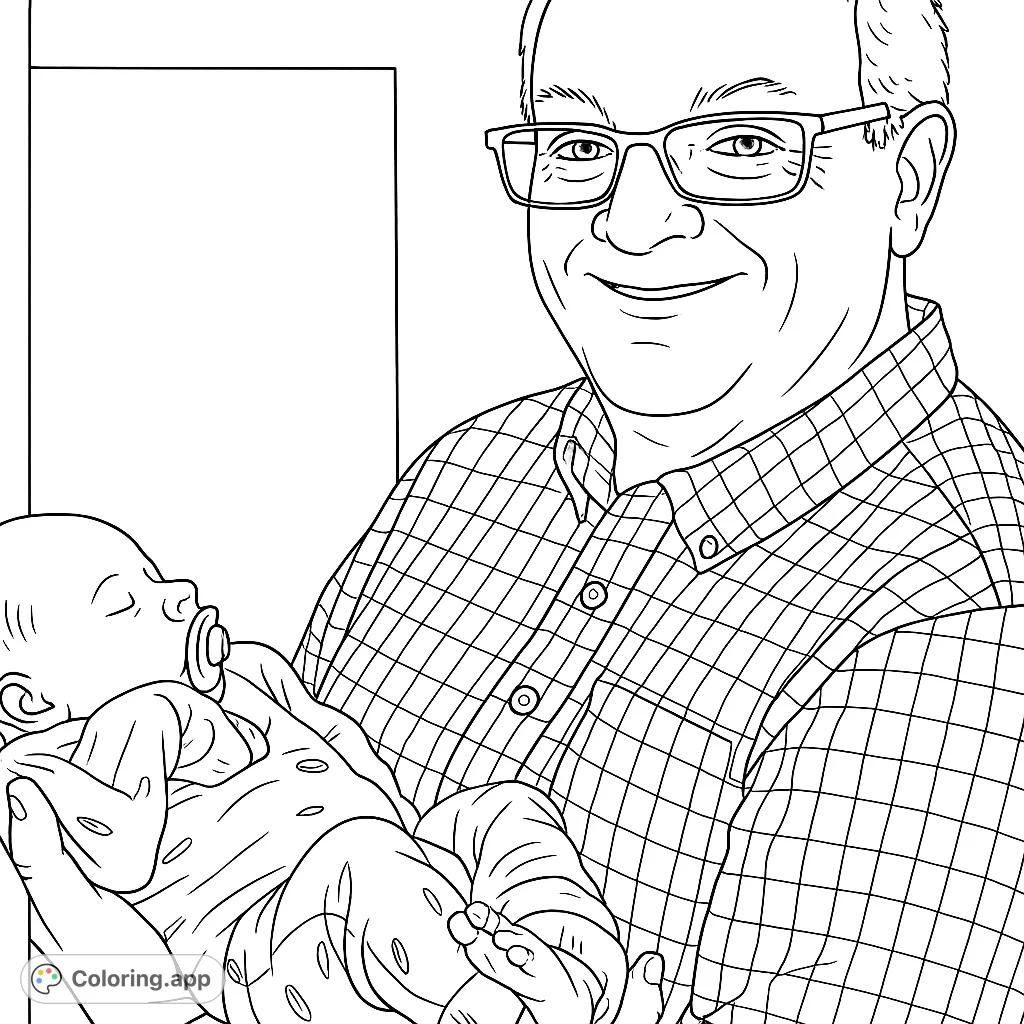 Capture a tender moment: a grandparent gently holding a sleeping newborn. A heartwarming scene perfect for celebrating family bonds and new beginnings.