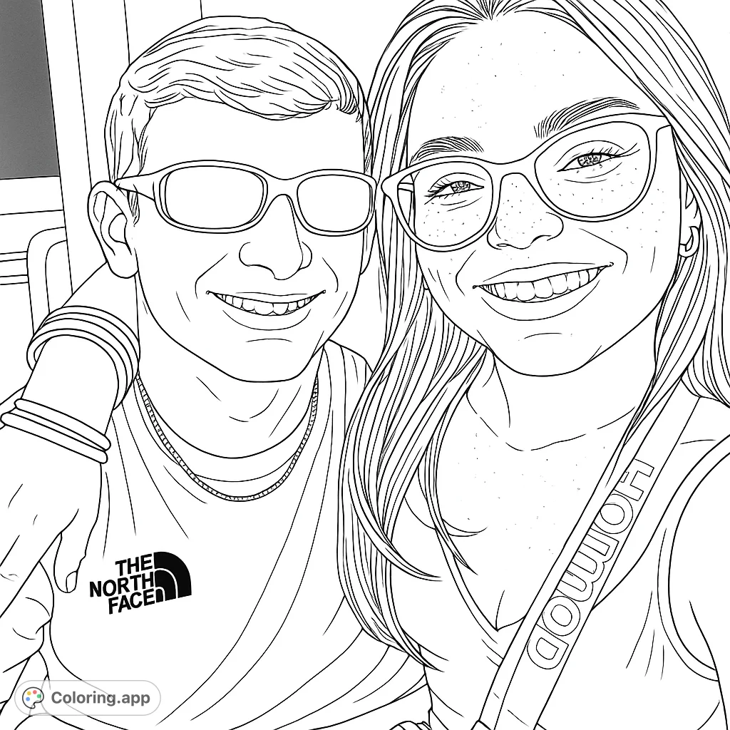 Capture the joy of connection with this smiling couple portrait. Perfect for personalizing expressions, clothing, and background details.