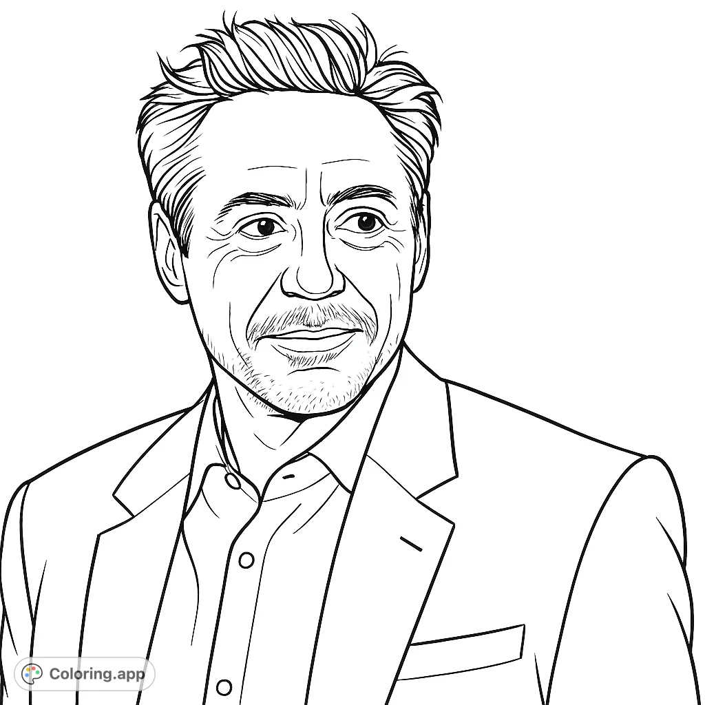 Capture the essence of a charismatic figure with this detailed portrait coloring page. Explore intricate facial features and textured attire for a rewarding artistic experience.