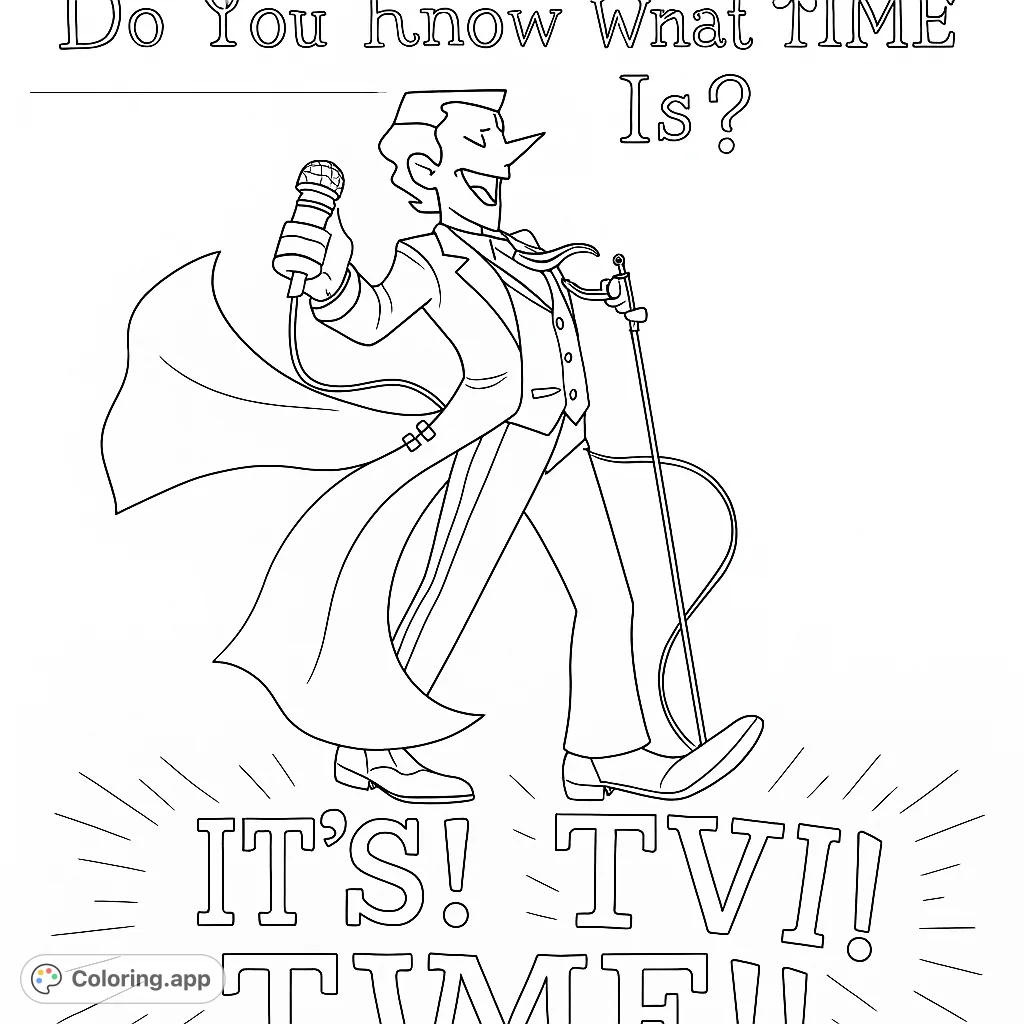 A dynamic performer takes the stage, microphone in hand, ready for a show. Perfect for fans of unique characters and bold typography.