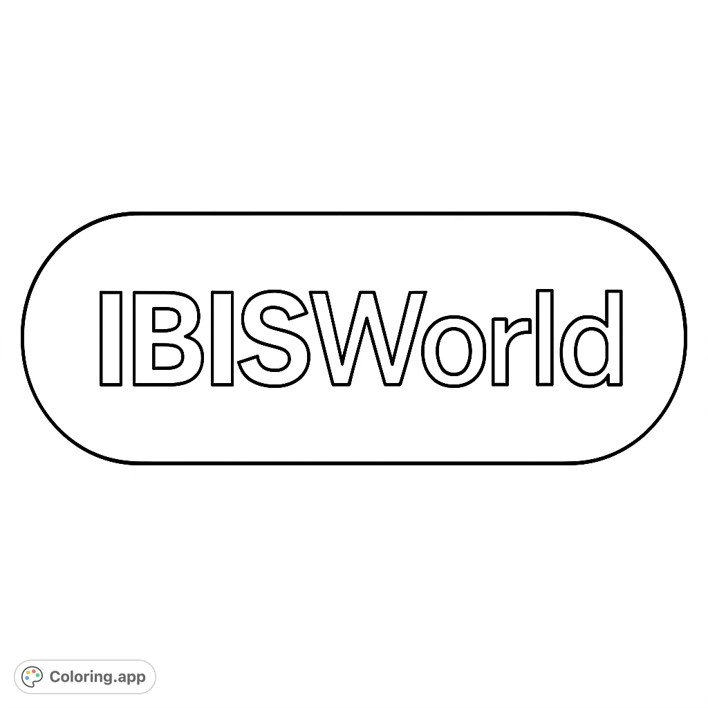A simple and bold IBISWorld logo coloring page, perfect for practicing basic coloring skills and exploring creative color combinations.