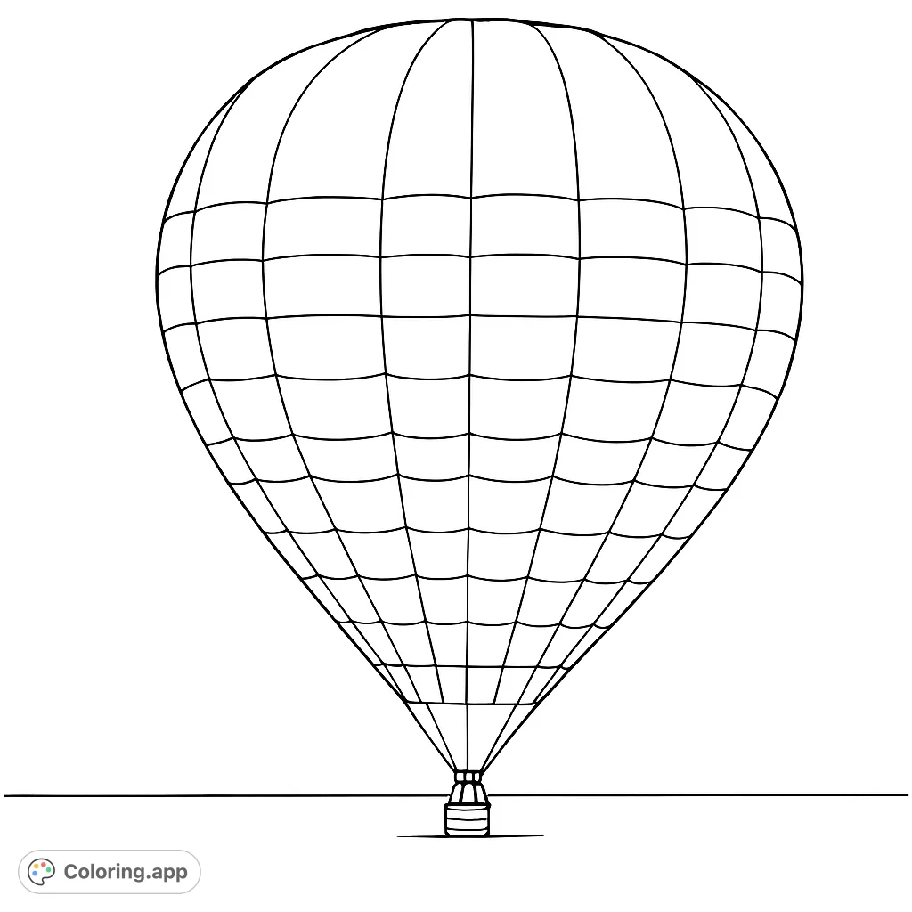 Soar into creativity with this hot air balloon coloring page! Features a large balloon with a patterned band, ready for your vibrant color choices.