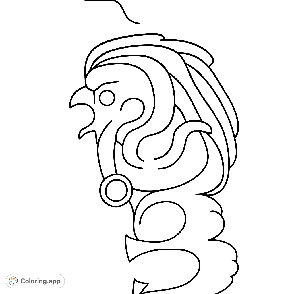 Explore an abstract flowing form coloring page featuring a stylized head and organic shapes. Perfect for creative expression and relaxation.