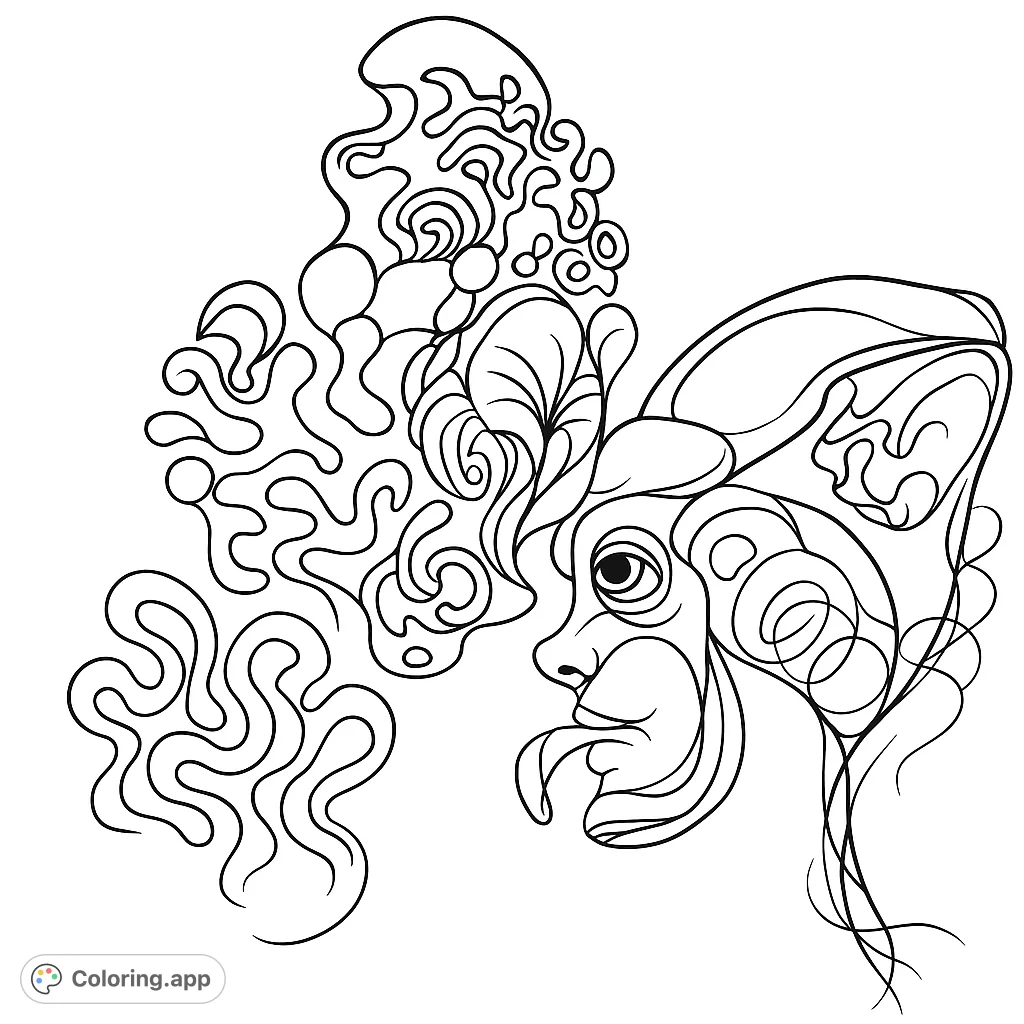 Explore intricate abstract organic forms, a captivating design for creative expression. Perfect for mindful coloring and artistic exploration.