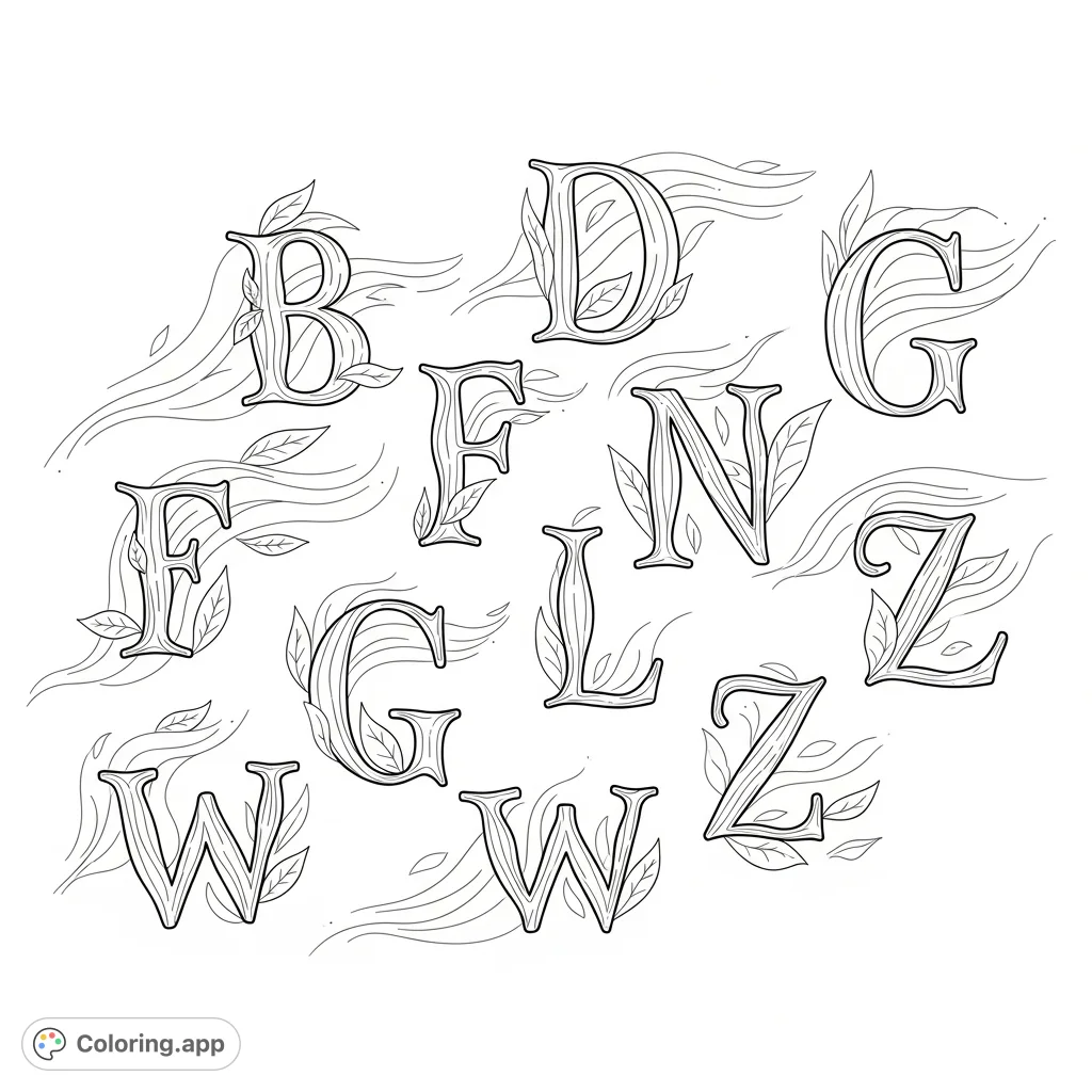Fancy Writing Model Coloring In Whimsical Windy Typography - Coloring.app