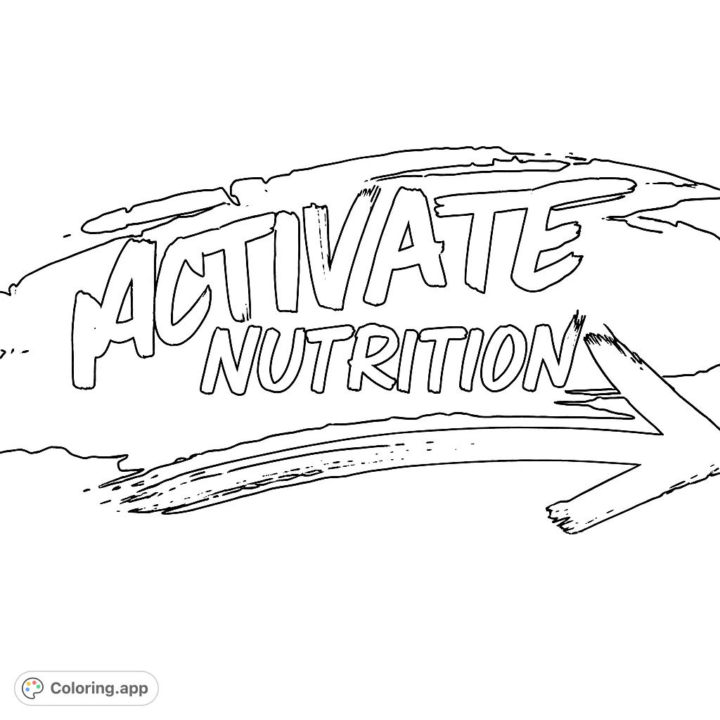 A dynamic logo featuring 'ACTIVATE NUTRITION' text on a bold brushstroke background with a directional arrow. Perfect for health and wellness themes.