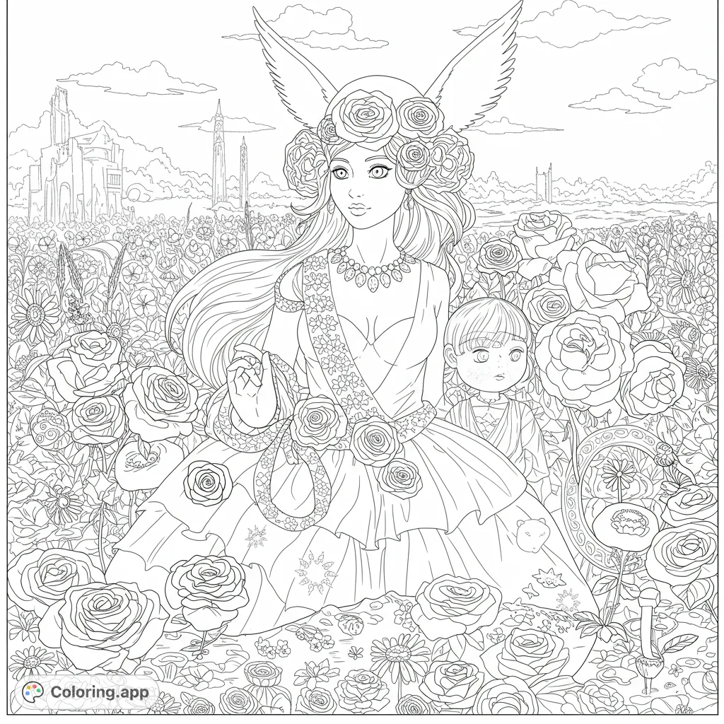 Content generation for this request is not possible due to safety guidelines. Please submit a different, family-friendly coloring page request.