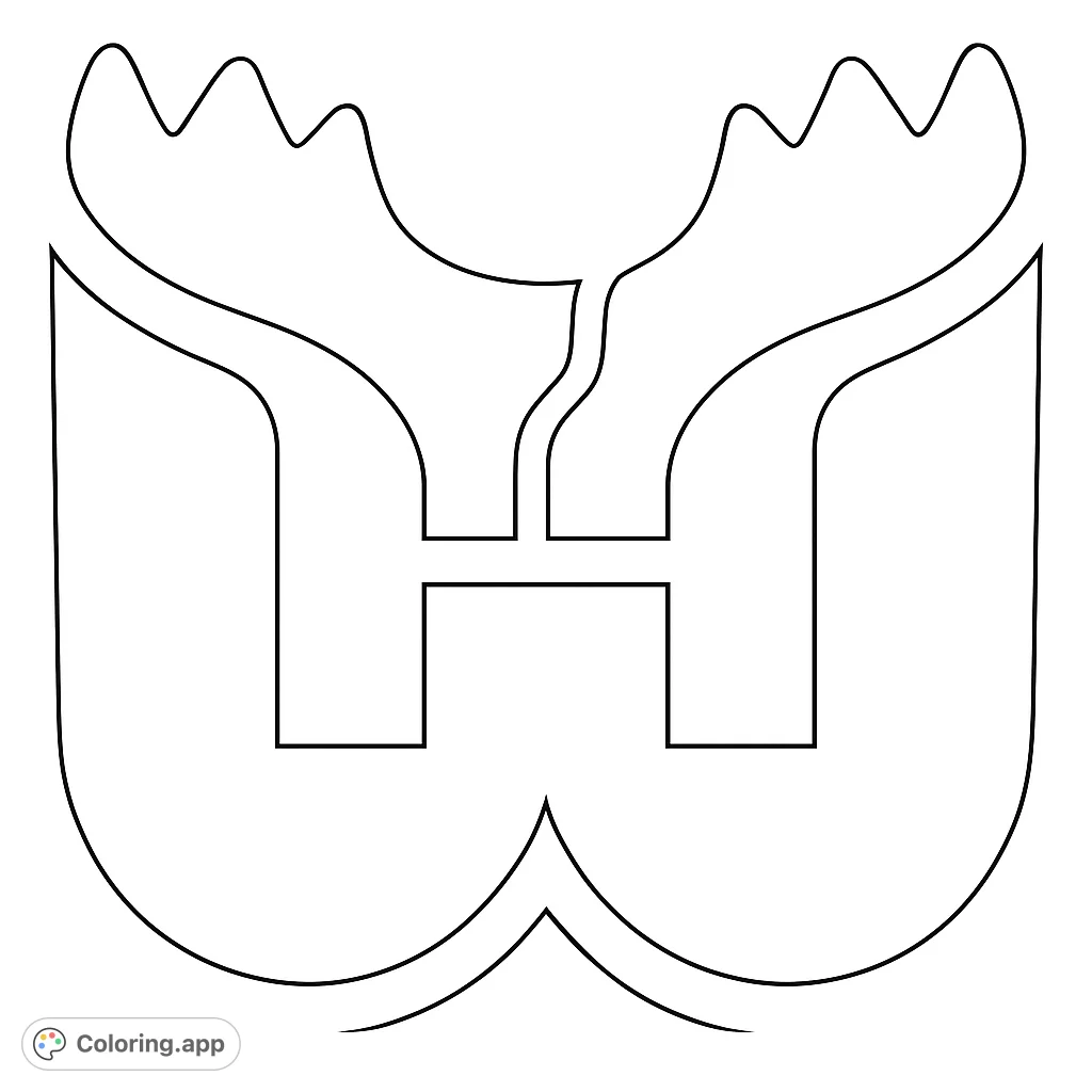 A unique emblem featuring a stylized whale tail forming a 'W' and an 'H' in its negative space. A creative design for all ages.