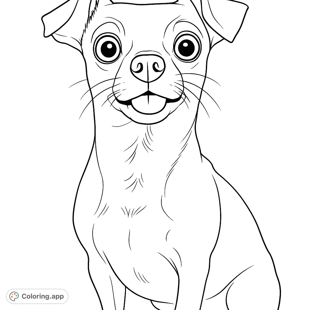 Bring this adorable, wide-eyed dog to life with your favorite colors! A charming and playful companion ready for your creative touch.