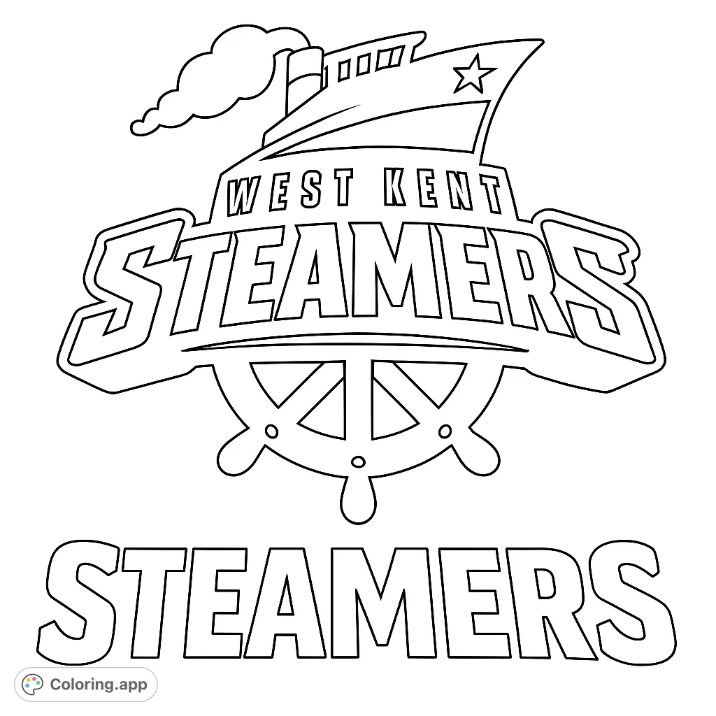 Show your team spirit with this West Kent Steamers logo coloring page! Perfect for fans of all ages to personalize and celebrate their favorite team.