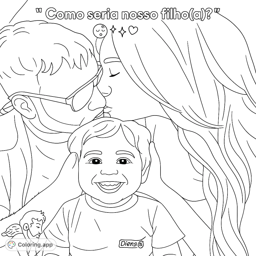 A heartwarming family moment featuring loving parents embracing their joyful baby. Perfect for celebrating family bonds and creating a cherished keepsake.