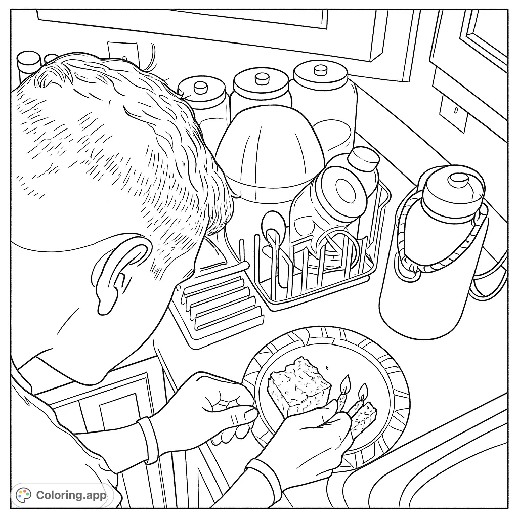 A heartwarming scene of someone lighting candles on a dessert, perfect for celebrating special moments. Features kitchen details and a festive treat.
