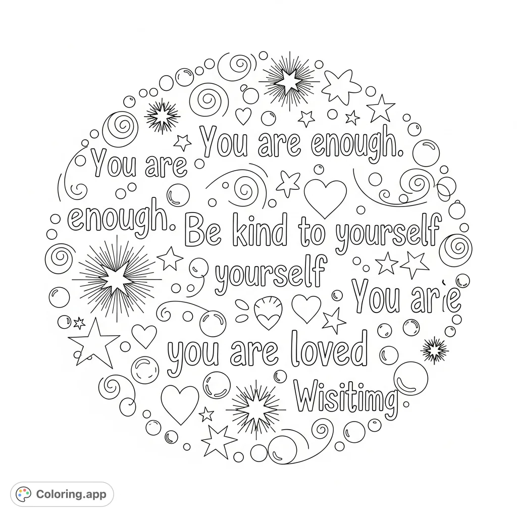 Comfort Coloring Pags Uplifting Words of Comfort - Coloring.app