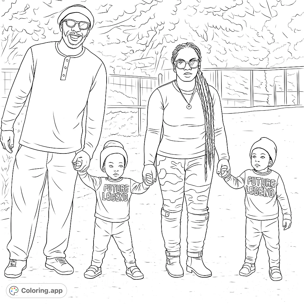 Capture a heartwarming family moment with a man, woman, and two children holding hands on a path. Perfect for celebrating family bonds and creating cherished memories.