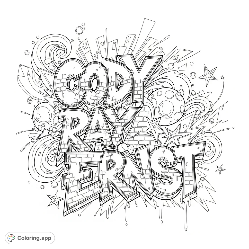 Cody Ray Ernst Graffiti Art - Coloring.app