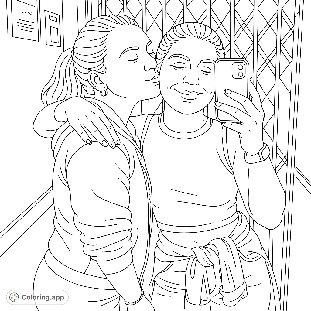 Capture a moment of affection between two individuals in an elevator, perfect for expressing warmth and connection.