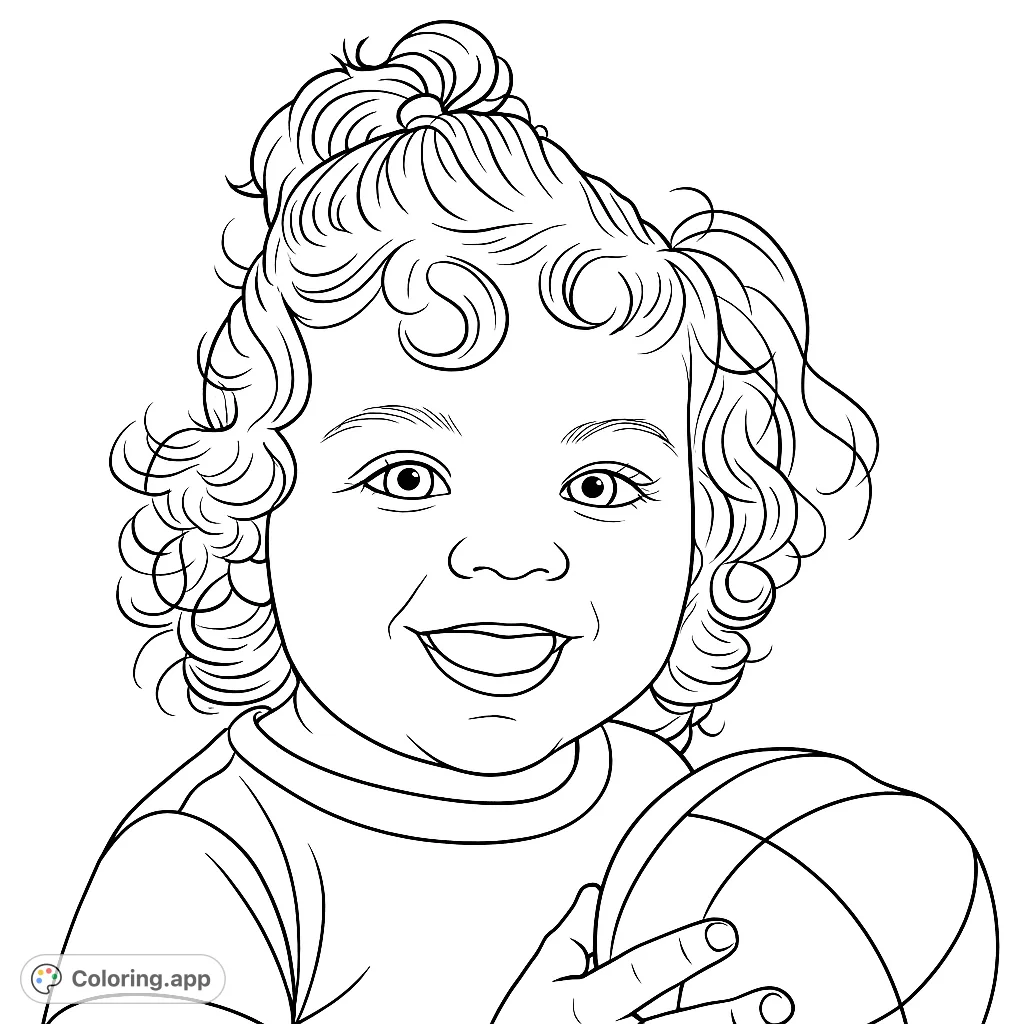 Capture the joy of childhood with this adorable smiling child portrait coloring page. Perfect for all ages to express creativity and add vibrant hues.