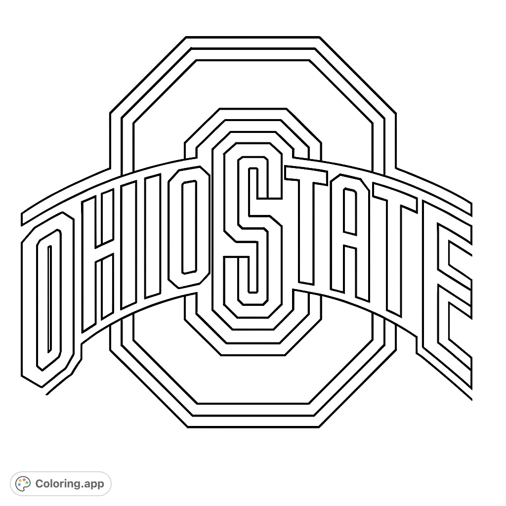 Ohio State University Logo Coloring.app