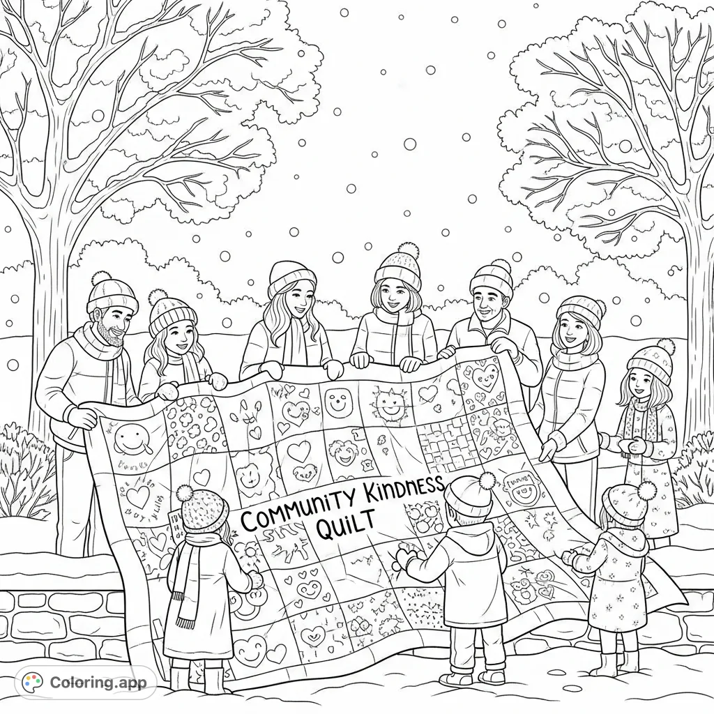Winter Kindness Quilt Collaboration - Coloring.app