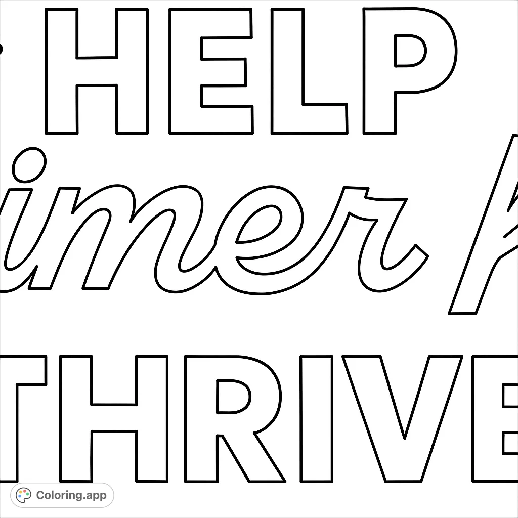 A motivational text design featuring the words 'HELP', 'Summer', and 'THRIVE' in a dynamic arrangement of block and script fonts, perfect for inspiring creativity.