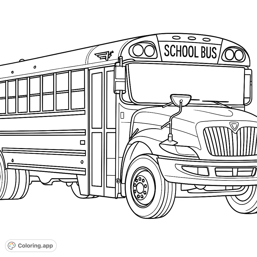 First Bus Colouring In Classic School Bus Ride - Coloring.app