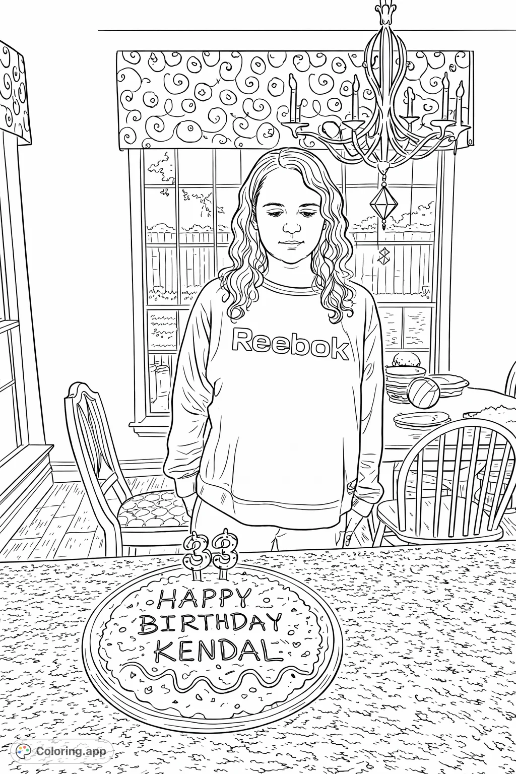 A heartfelt birthday scene with a person admiring a custom cookie cake, featuring decorative candles and sprinkles, set in a cozy home environment.