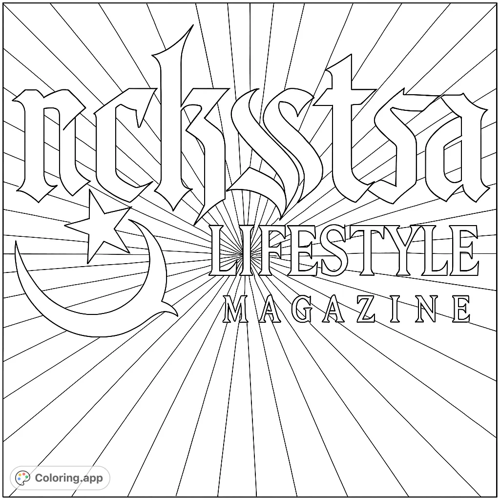 Unleash your creativity with this Rockstar Lifestyle Magazine text art coloring page. Features bold gothic script and modern typography.