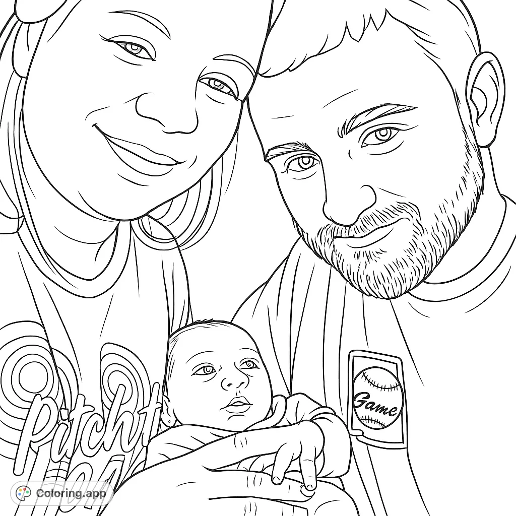 A heartwarming family portrait featuring a smiling couple holding their newborn baby. Capture the joy of new parenthood in this touching scene.
