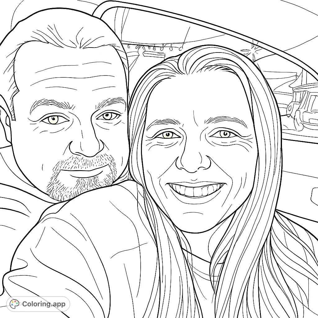 A heartwarming portrait of a smiling couple, perfect for celebrating connection and shared moments. Features a man and woman in a close embrace.