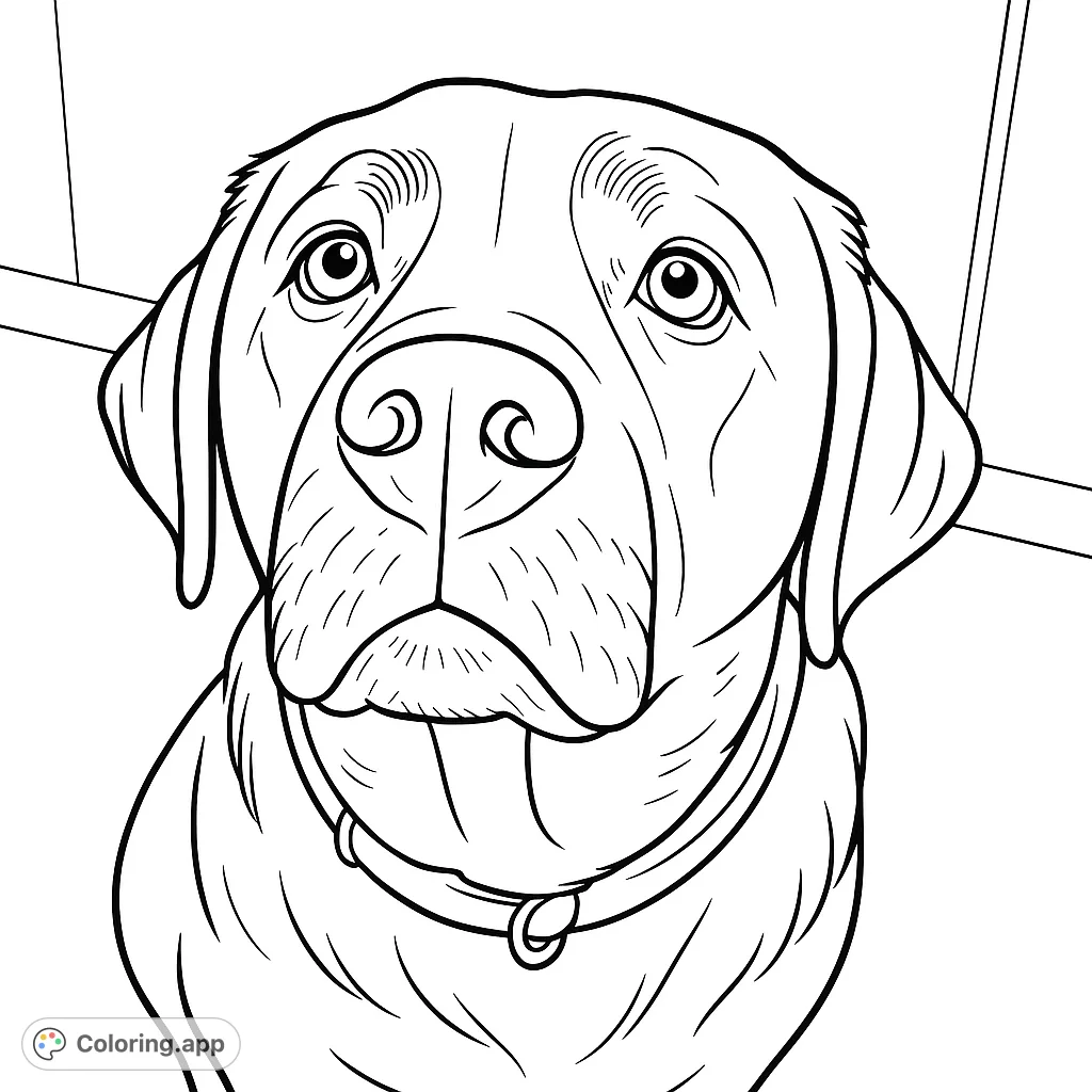 A heartwarming close-up of a loyal dog, looking up with gentle eyes. Perfect for dog lovers to bring to life with their favorite shades.